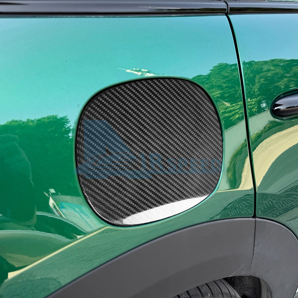 Black Real Hard Carbon Fiber Fuel Cap Panel Sticker for MINI F65 (2024-2025) - detail view 3