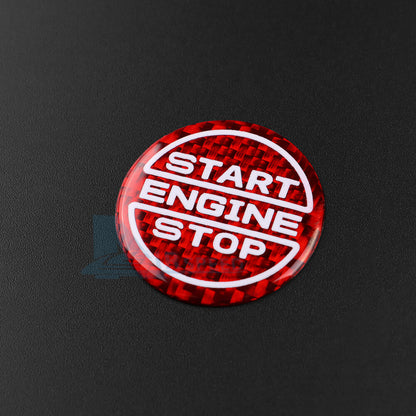 For Ford Mustang 24-25 Red Real Carbon Fiber Engine Start Push Button Cover Trim - detail view 8