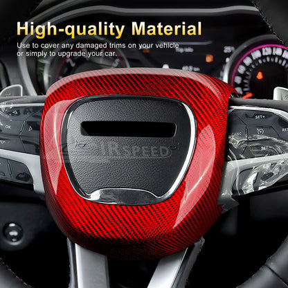 REAL HARD Carbon Fiber Steering Wheel Cover RED For Charger Durango Challenger