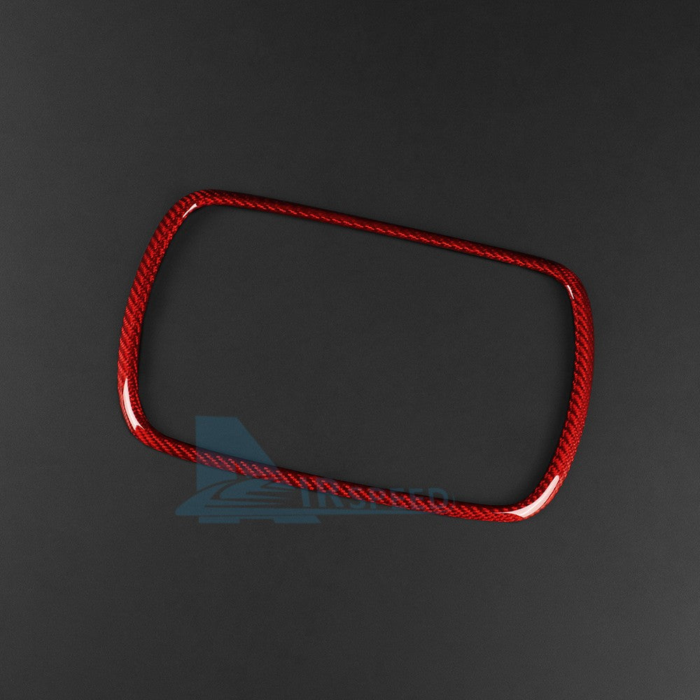 For FIAT 500 Abarth 595 2016-2024 Car Navigation Frame Cover Carbon Fiber Red - detail view 10