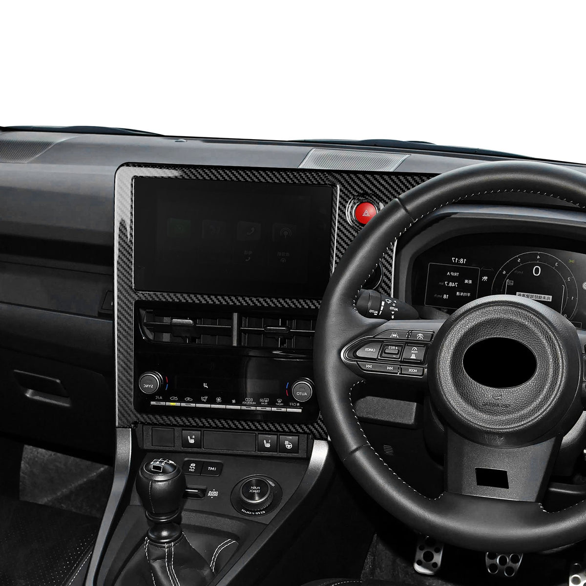 Center Navigation Screen Frame Cover Carbon FIber For Toyota GR Yaris 2025-2026 - detail view 9