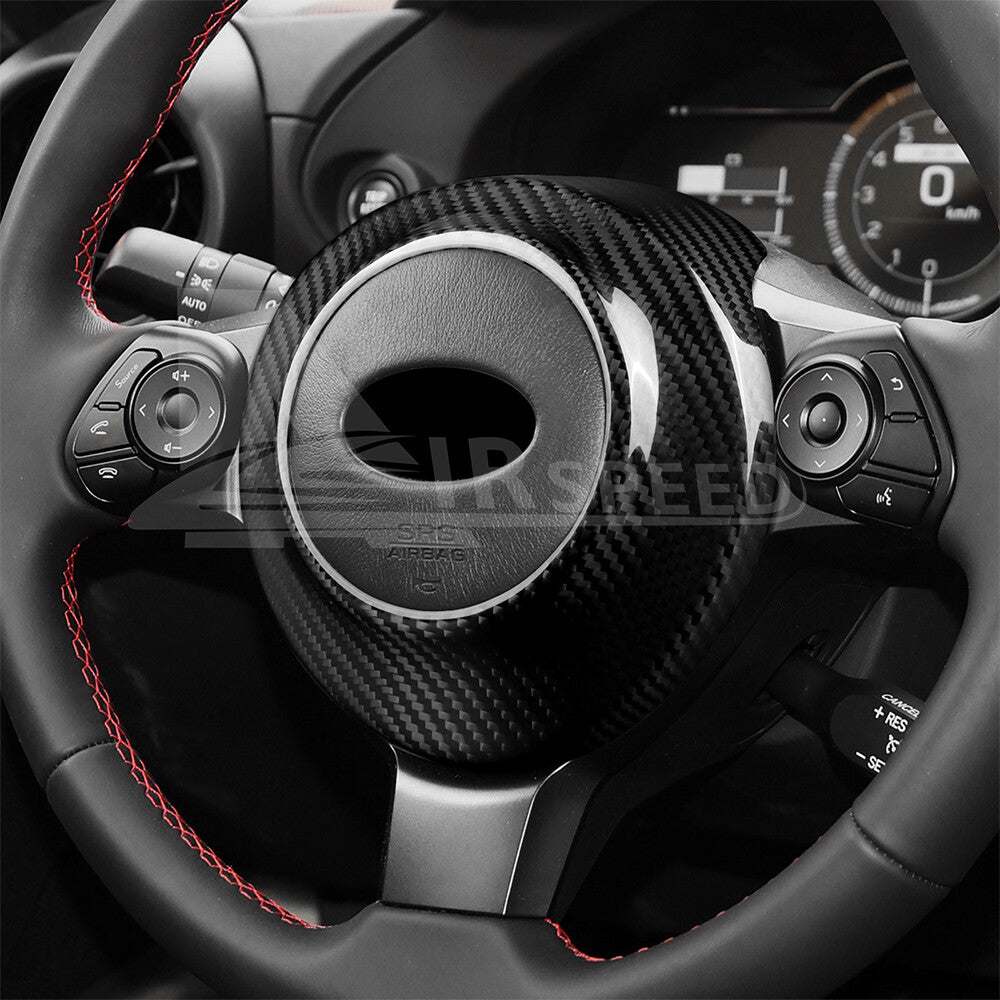 For Subaru BRZ GR86 17-2024 REAL HARD Carbon Fiber Steering Wheel Center Cover - detail view 6