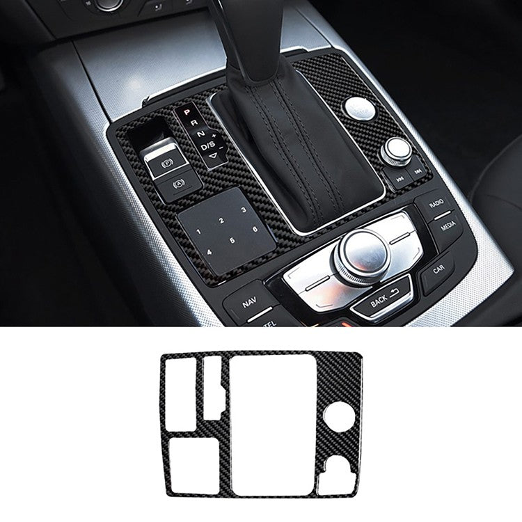 Audi A6 A7 S6 S7 12-18 Gear Shift Panel Frame Cover Trim Black Carbon Fiber LHD（U.S. Stock）