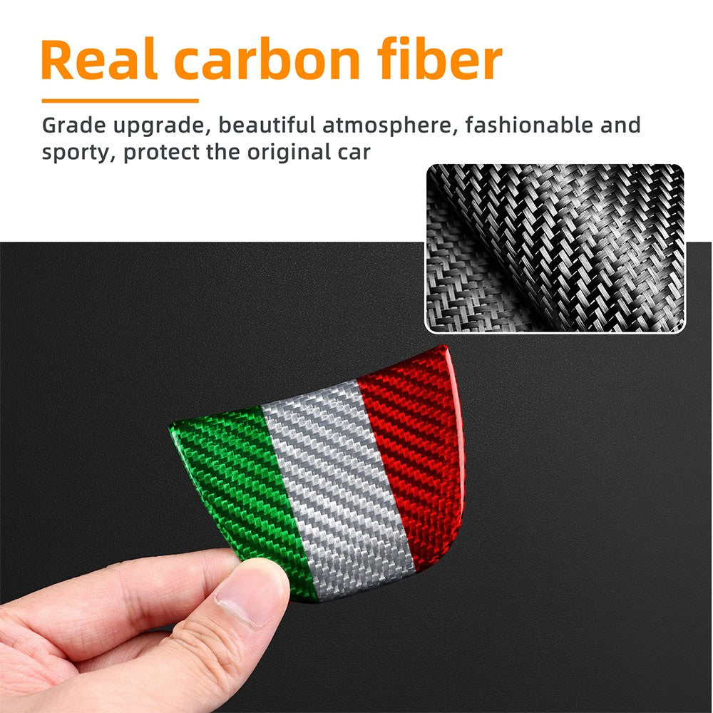 Italy Color Hard Carbon Steering Bottom Trim For Fiat 500 500C 2016-2024 - detail view 10