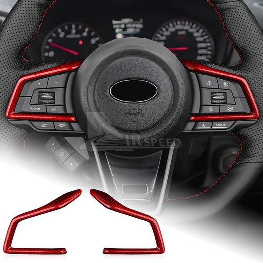 REAL HARD Carbon Fiber Red Steering Wheel Frame Cover For Subaru WRX 2022-2023 - product view