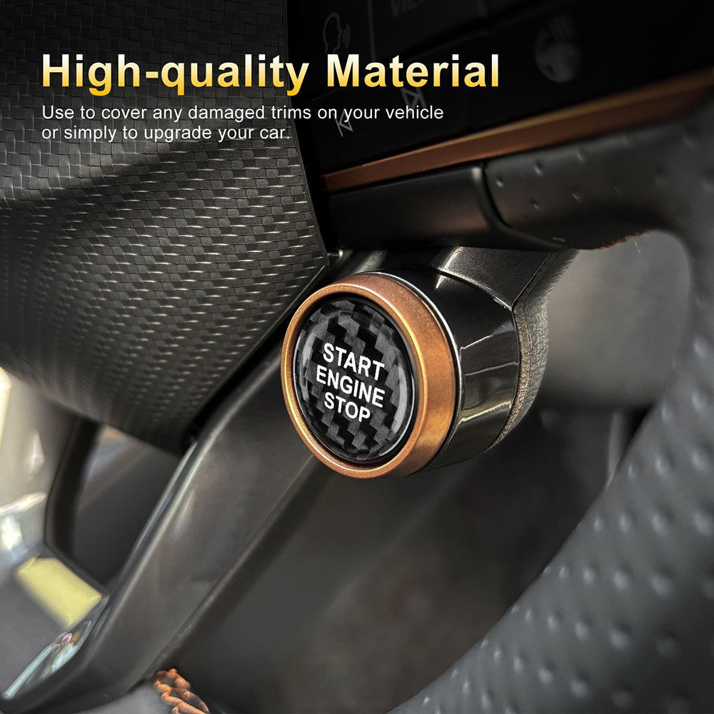 Black Carbon Fiber Car Engine Start Button Sticker for Cupra Ateca Leon 2021-26 - detail view 5