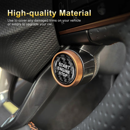 Black Carbon Fiber Car Engine Start Button Sticker for Cupra Ateca Leon 2021-26 - detail view 5