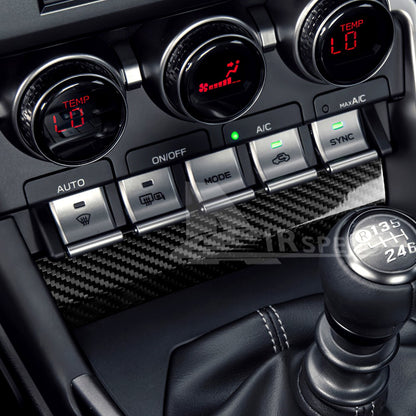 Black Hard Carbon Fiber AC Climate Control Button Lower Cover for BRZ GR86 - detail view 5