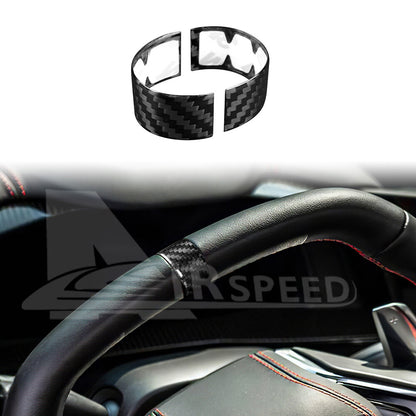 HARD Carbon Fiber Car Steering Wheel Ring Cover For Corvette C8 2020-2023 BLACK