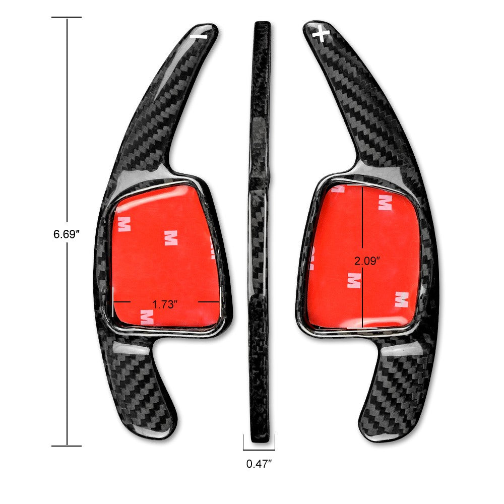 For Audi Q2 Q5 Q7 TT TTS 2014-19 Real Carbon Fiber Steering Wheel Paddle Shifter - detail view
