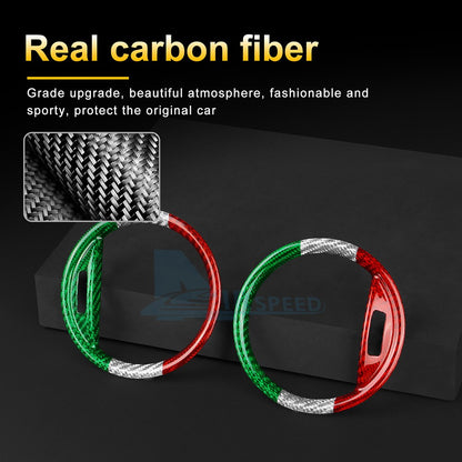 Center Side Air Outlet Sticker For Fiat 500 Abarth 595 695 2016-24 Carbon Fiber - detail view 5