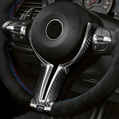 Black Real Hard Carbon Fiber Steering Wheel Chin Cover For BMW F80 F82 F10 F15 - detail view 5