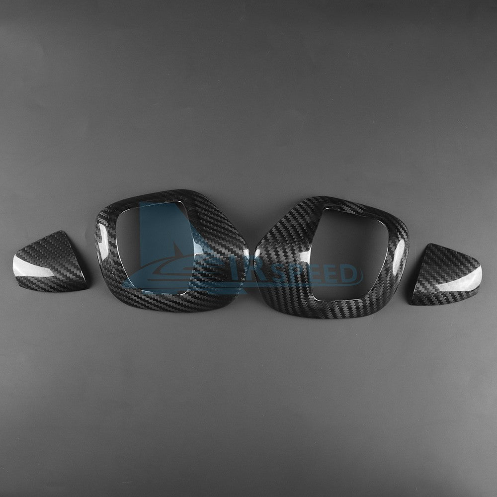 Black Hard Carbon Fiber Seat Back Handle Cover For Chevy Camaro 2016-2024 - detail view 4