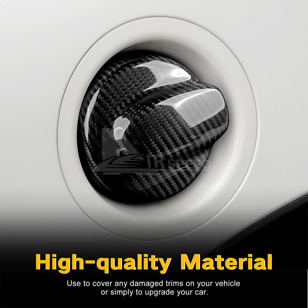 For MINI R55 2007-2014 R56 2006-2013 REAL CARBON FIBER Fuel Tank Gas Cover Caps - detail view