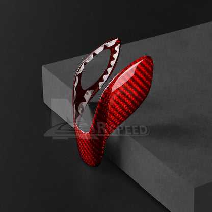 For Ford Focus 2012-2018 Red Real Hard Carbon Fiber Inner Gear Shift Knob Cover - detail view 9