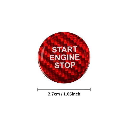 Red Carbon Fiber Car Engine Start Button Sticker for Cupra Ateca Leon 2021-2026 - detail view