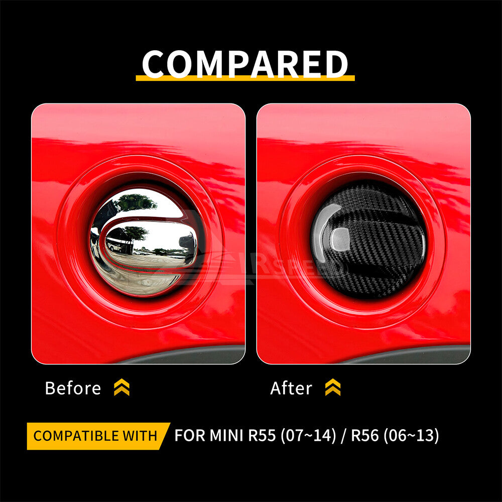For MINI R55 2007-2014 R56 2006-2013 REAL CARBON FIBER Fuel Tank Gas Cover Caps - detail view 3