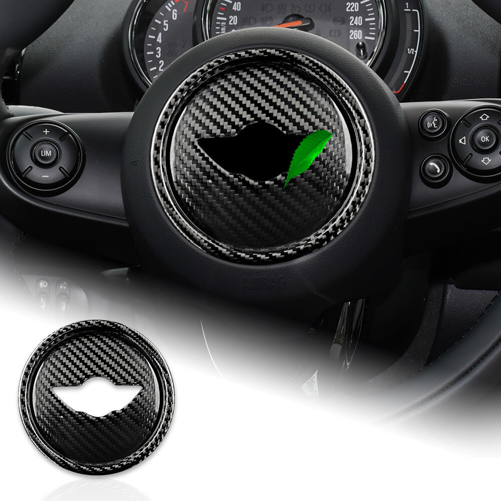 For Mini Cooper F-Series Black Hard Carbon Steering Wheel Center Cap Decal Cover - product view