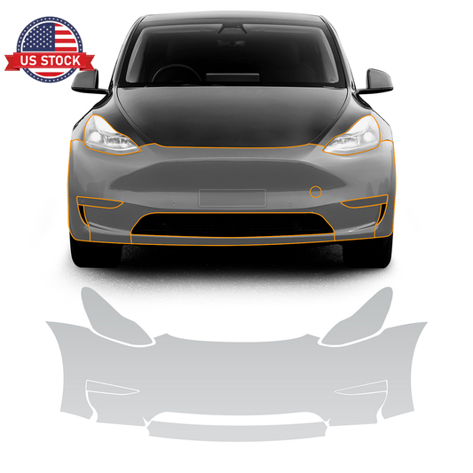 Car Front Bumper Precut Paint Protection Film Clear for Tesla Model Y 2020-2024 - FREE GIFT