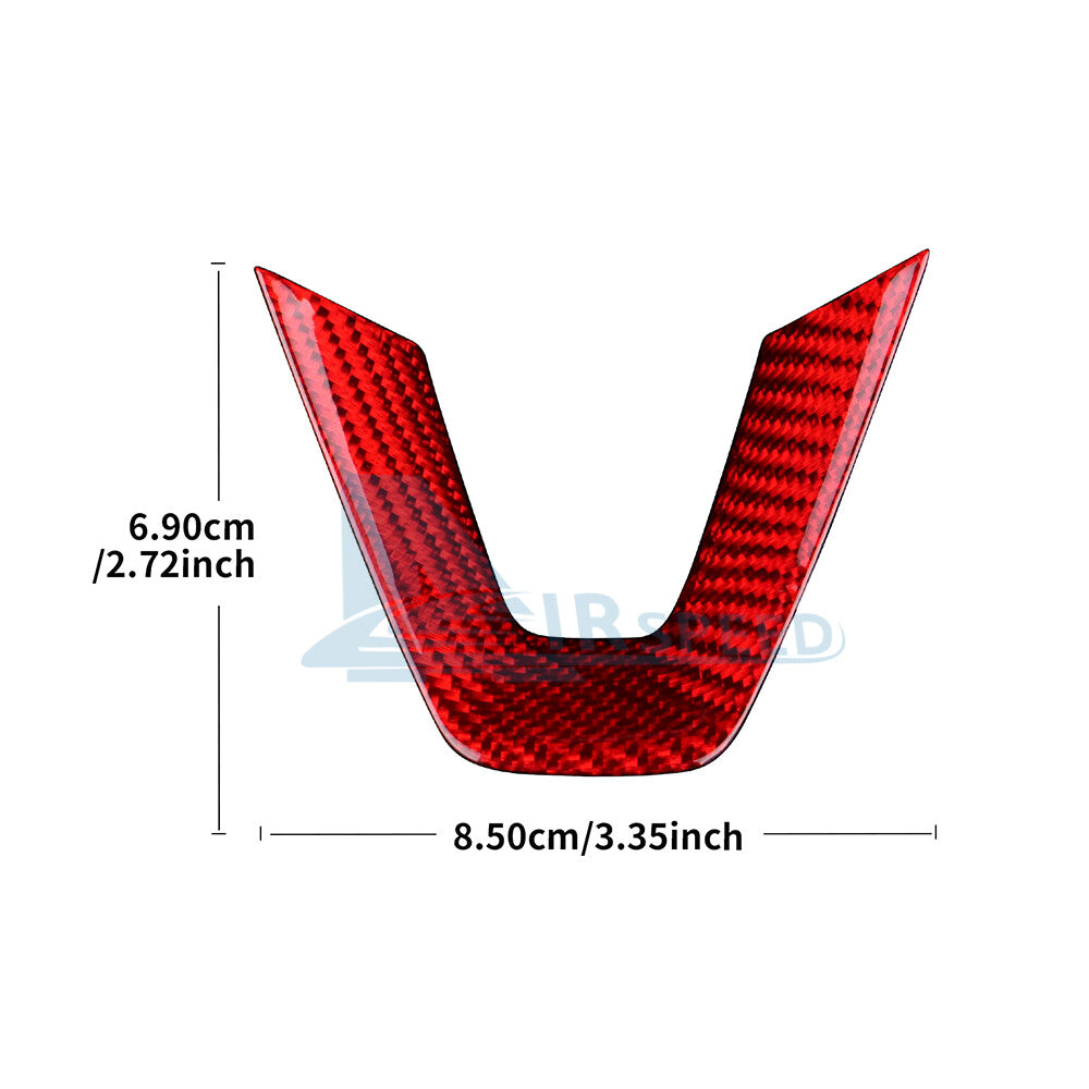 RED REAL HARD Carbon Fiber Steering Wheel Panel Cover For Tesla Model 3 2024 - detail view 3