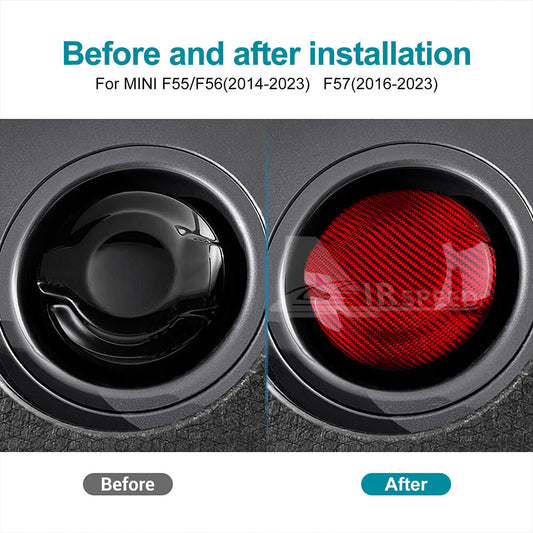 For MINI F55 F56 14-23 F57 16-23 Oil Fuel Tank Cap REAL HARD Carbon Fiber Cover - detail view