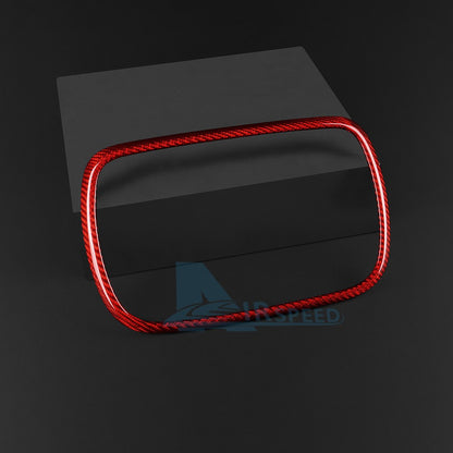 Red Center Navigation Frame Cover Carbon Fiber for FIAT 500 Abarth 595 2016-2024 - detail view 9