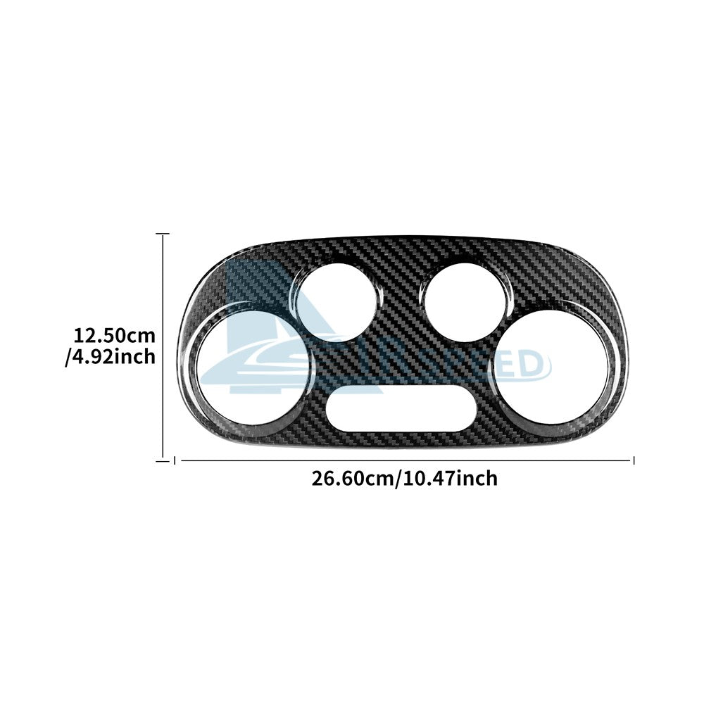 Center Air Conditioning Adjustment Panel Cover For FIAT 500 2008-24 Carbon Fiber - detail view