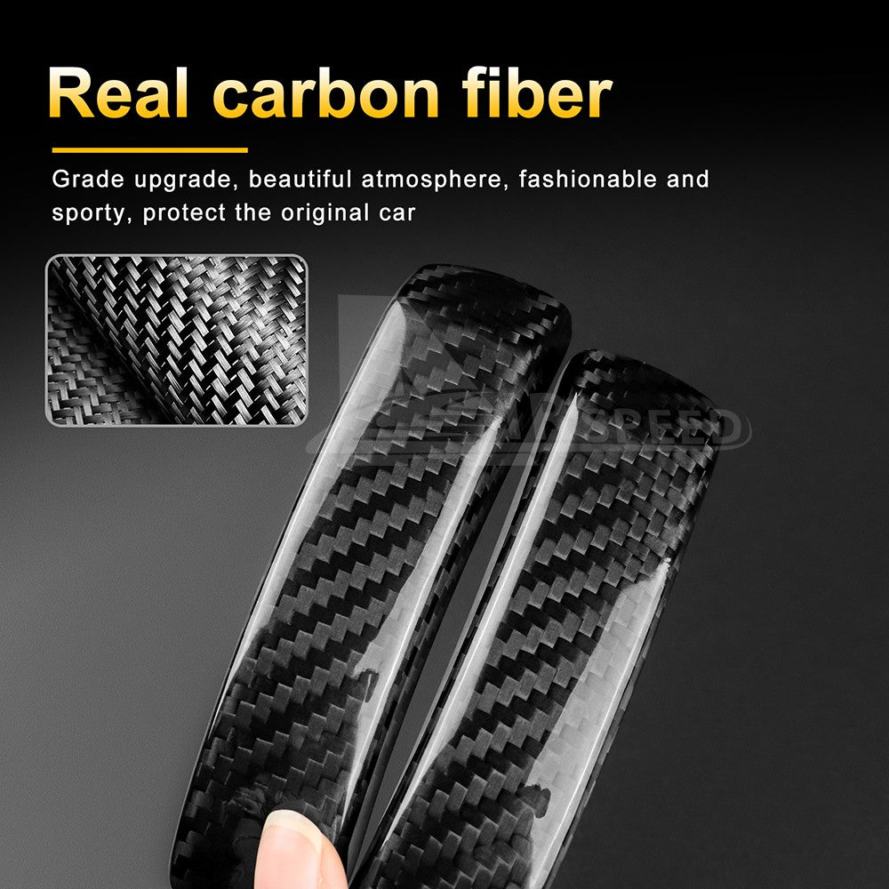 Black Carbon Fiber Door Handle Cover for FIAT 500 2008-2023 Abarth 595 2012-2023 - detail view 6