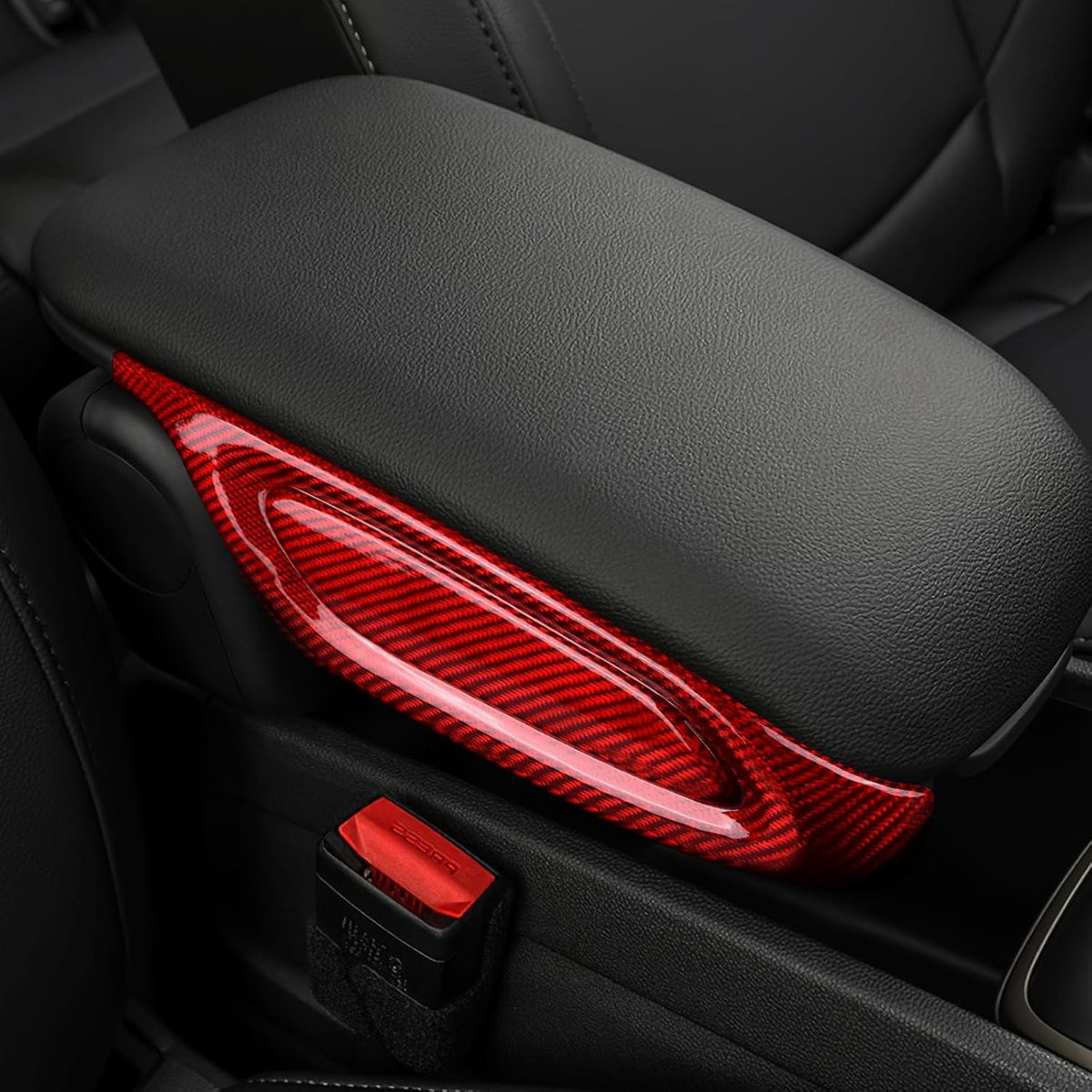 Black Hard Carbon Armrest Side Trim Fit MINI F60 2017-2022 - detail view 5