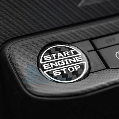 Real Hard Carbon Fiber Keyless Engine Push Start Button Cover Ford Mustang 24-25 - detail view 5