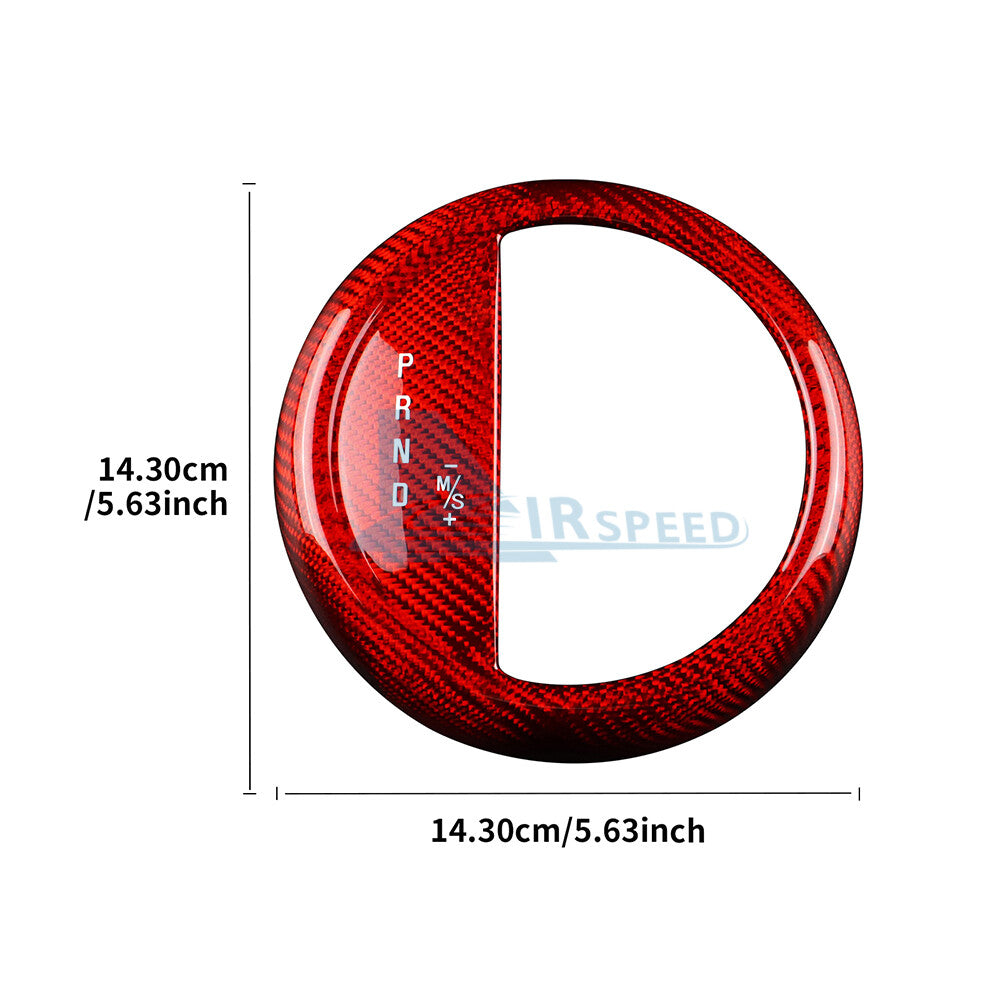 Red Center Console Gear Shift Panel Real Carbon Fiber For Mini Cooper R50 R53 - detail view 5