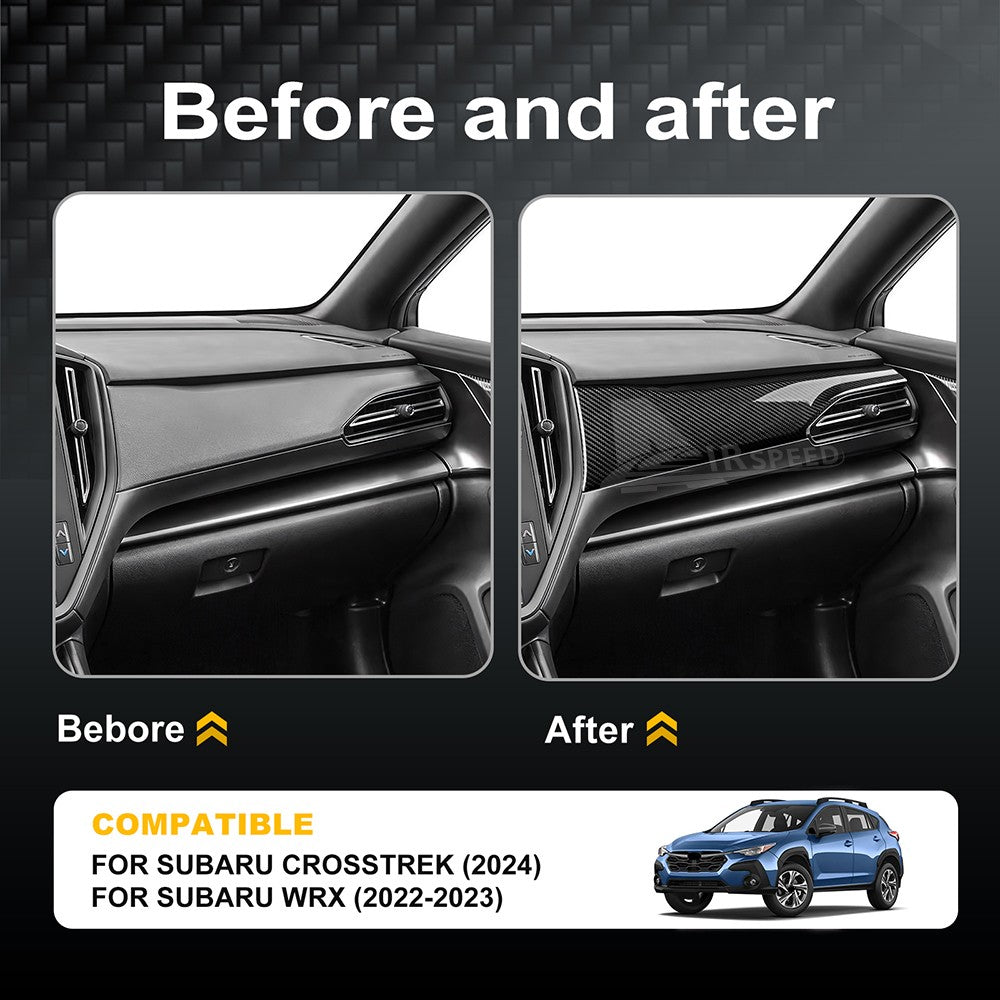 Passenger Copilot Front Dash Fit Subaru Crosstrek 2024 REAL HARD Carbon Fiber - detail view 3