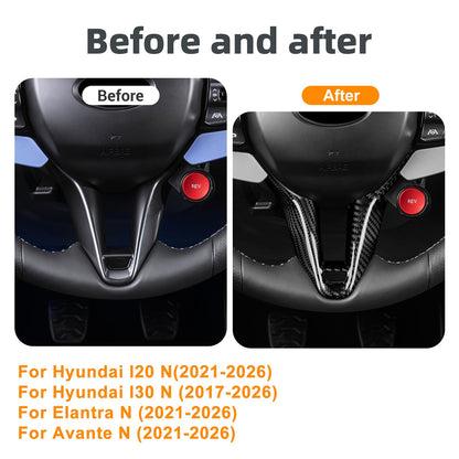 Car Steering Wheel Chin Cover Carbon Fiber for Hyundai i20 N Elantra N 2021-2026
