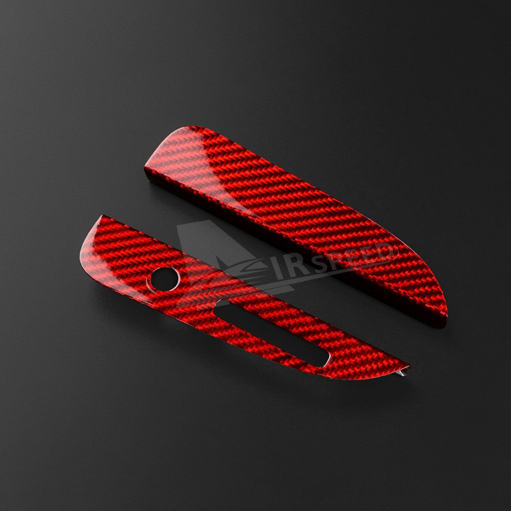 For Ford Mustang 2015-2023 Center Gear Shift Panel Cover REAL HARD Carbon Fiber - detail view 6