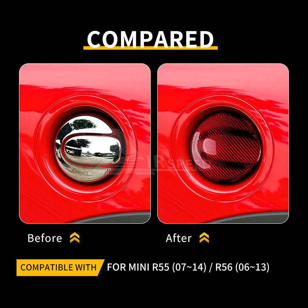 For MINI R55 07-14 R56 06-13 Car Oil Fuel Gas Tank Filler Cap Cover Carbon Fiber - detail view 4