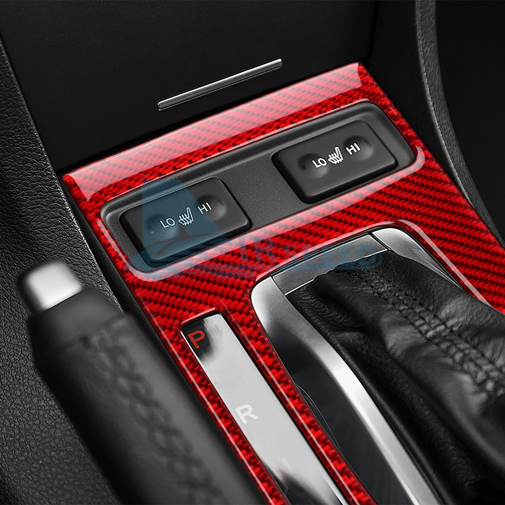 Carbon Fiber Red Center Water Cup Holder Panel Sticker For Acura ILX 2013-2022（U.S. Stock）