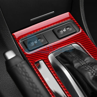 Carbon Fiber Red Center Water Cup Holder Panel Sticker For Acura ILX 2013-2022（U.S. Stock）