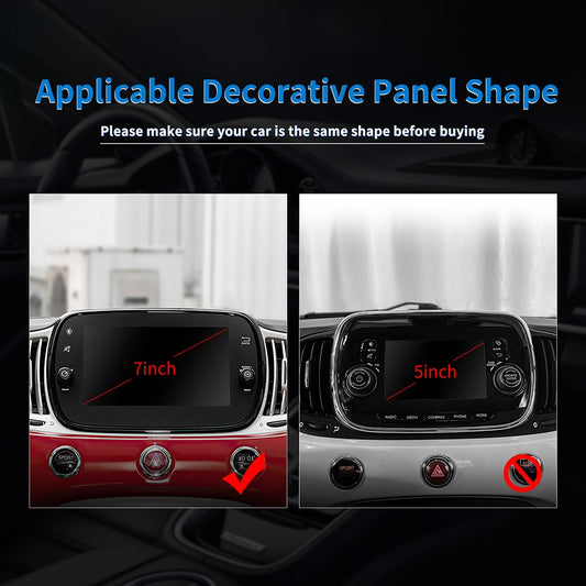 For FIAT 500 Abarth 595 16-24 Navigation Frame Cover Carbon Fiber Italian Color - detail view