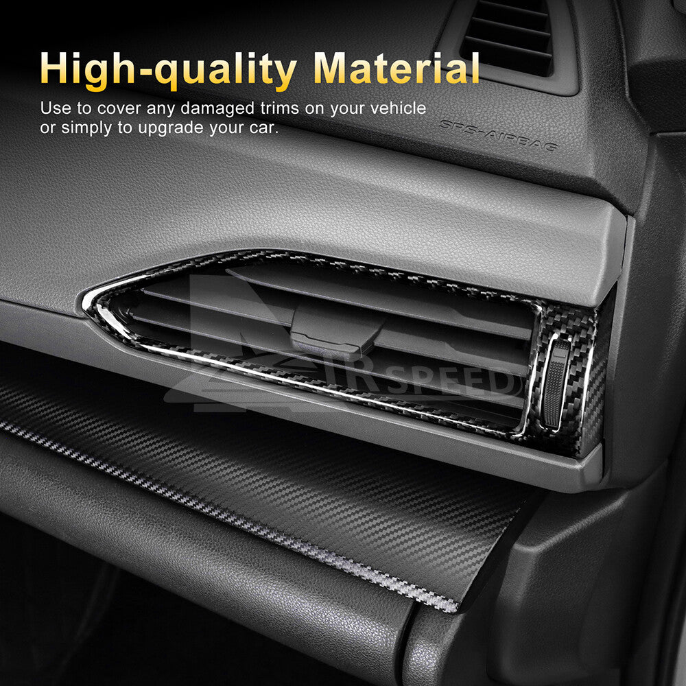 For Subaru Crosstrek 2024 Air Vent Outlet Cover REAL HARD Carbon Fiber BLACK - detail view 5
