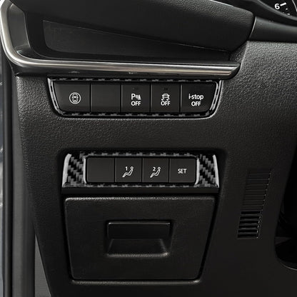 Seat Memory Button Frame Anti Slip Black Carbon For Mazda 3 Axela 2019-2025