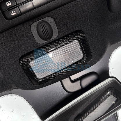 Carbon Fiber Reading Light Frame Cover Fit For Fiat 500 Abarth 595 695 2016-2024 - detail view 6