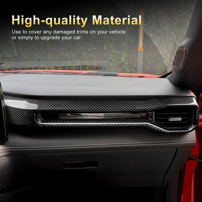 HARD Carbon Fiber Passenger Air Outlet Frame Cover for Ford Mustang 2024-2027