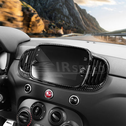 Center Screen Frame Cover For FIAT 500 Abarth 595 695 2016-2024 Carbon Fiber - detail view 9
