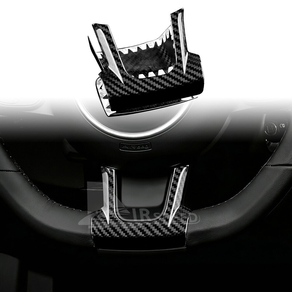 Real Hard Carbon Fiber Steering Wheel Center Panel Cover For Fiat 500 2020-2023 - product view
