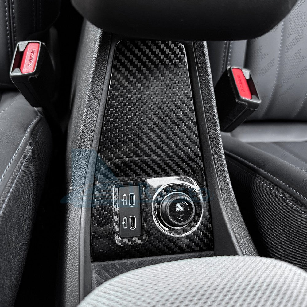 Cigarette Lighter USB Cover For MINI F65 F66 F67 2024-2025 Black Dry Carbon - detail view 9