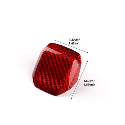 Seat Leon 2020-2025 Auto Red Hard Carbon Fiber Gear Shift Knob Cover Universal - detail view