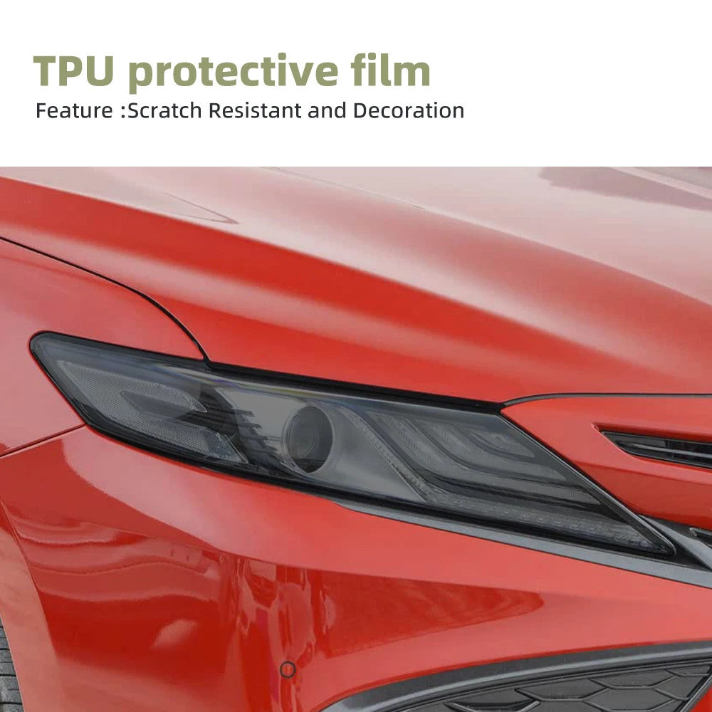 For 2018-2022 Camry XV70 Pre-Cut Smoke Black Headlamp Tint Wrap - FREE GIFT