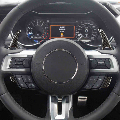 Real Carbon Fiber For Mustang 2015-2023 Steering Wheel Paddle Shifter Extension - detail view 3