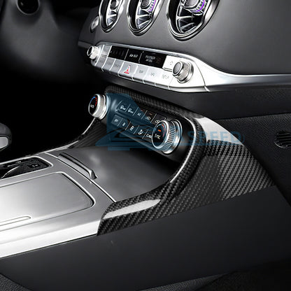 For Kia Stinger 18-2023 REAL HARD Carbon Fiber Air Conditioner Knob Frame Cover - detail view 4