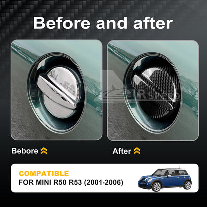 Fuel Gas Tank Cap Cover Black REAL HARD Carbon Fiber For Mini R50 R53 2001-2006 - detail view 3